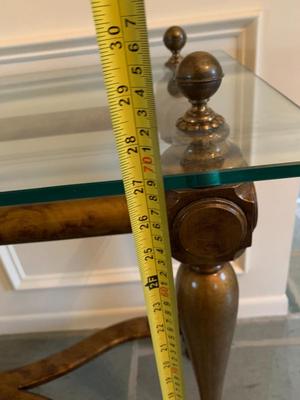 Vintage Mid Century Figural Base Glass Top console table