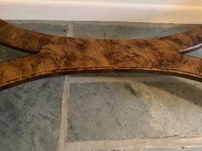 Vintage Mid Century Figural Base Glass Top console table
