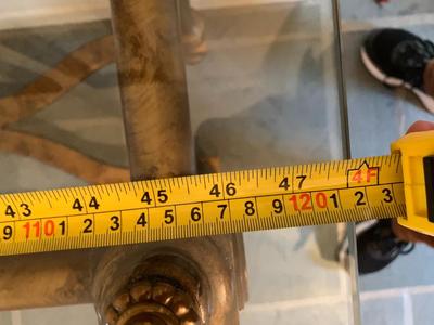 Vintage Mid Century Figural Base Glass Top console table