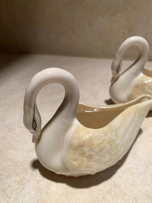 BELLEEK swan Creamers