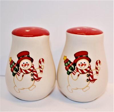 Snowmen with Gum Drops and Candy Canes with Red Hats 3 1/2