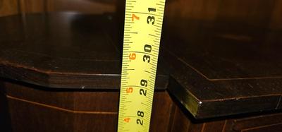 Antique Sewing Cabinet on legs, inlaid shell design