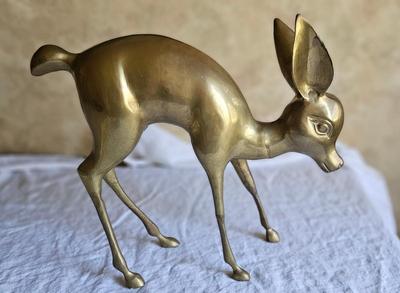 Vintage Brass deer, fawn