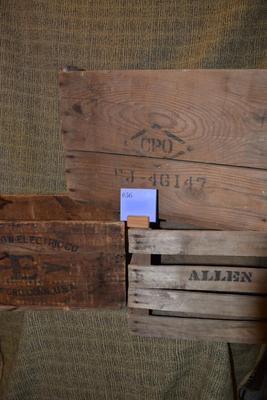 Lot of 3 Very Vintage Wooden Crates
