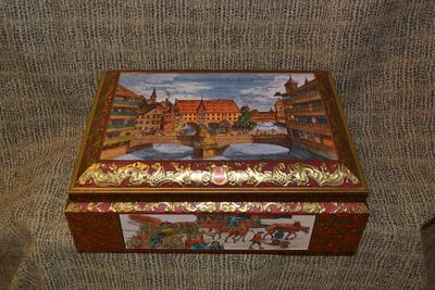 Vintage 1988 E. Otto Schmit Large Hinged Tin, West Germany