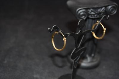 14K Gold Hoop Earrings .75" - 0.9g