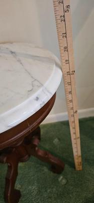 Antique table with white marble top