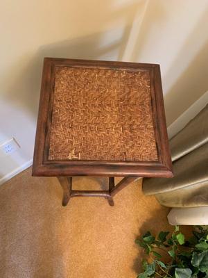 Bamboo and Rattan top plant stand Boho Chich