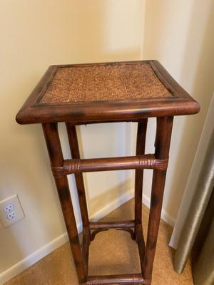 Bamboo and Rattan top plant stand Boho Chich