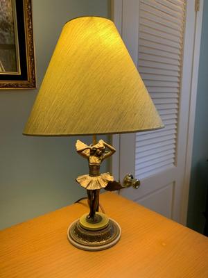 Small brass dancer figure lamp Little ballerina