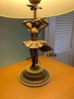 Small brass dancer figure lamp Little ballerina