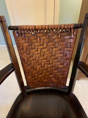 Old Hickory American Provincial Paddle Arm Lounge Chair