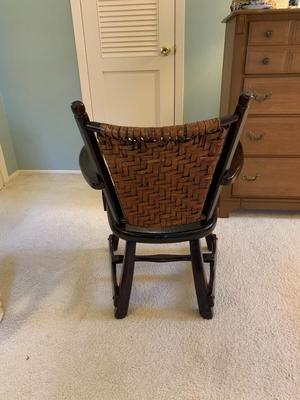 Old Hickory American Provincial Paddle Arm Lounge Chair