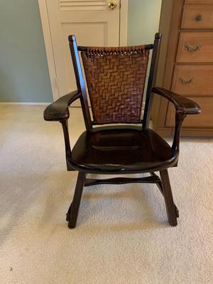Old Hickory American Provincial Paddle Arm Lounge Chair