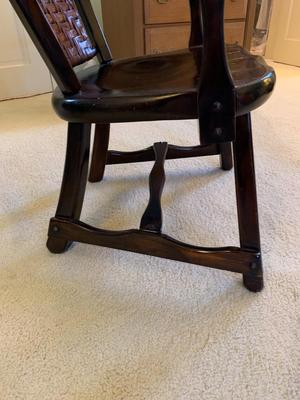 Old Hickory American Provincial Paddle Arm Lounge Chair