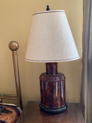 Frederick Cooper Style MCM Asian stylized ceramic lamps Mid-century Modern