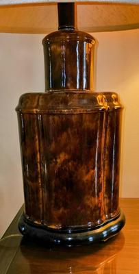 Frederick Cooper Style MCM Asian stylized ceramic lamps Mid-century Modern