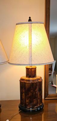 Frederick Cooper Style MCM Asian stylized ceramic lamps Mid-century Modern