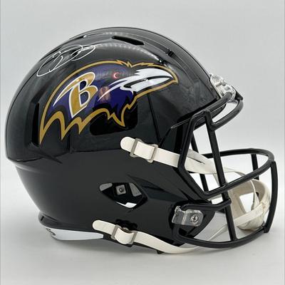 Baltimore Ravens - Odell Beckham Jr Signed Full Size Speed Replica Helmet - Beckett witnessed