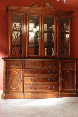 Elegant Italian Marble China Cabinet by Collezione Europa (Two Pieces-See Description)