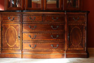 Elegant Italian Marble China Cabinet by Collezione Europa (Two Pieces-See Description)