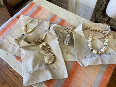 Set of Four Twine and Twig Necklaces