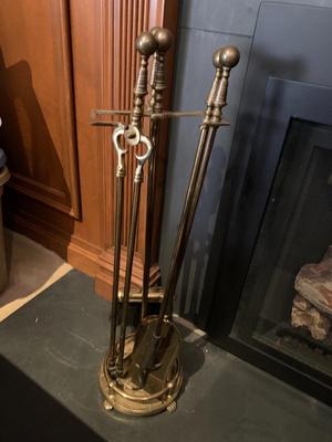 Brass fireplace tools