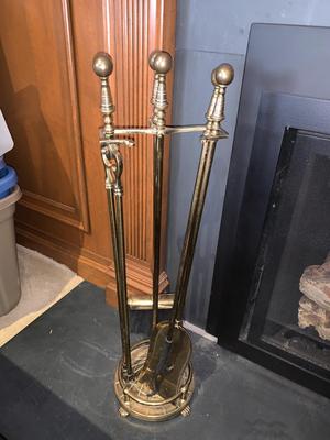 Brass fireplace tools