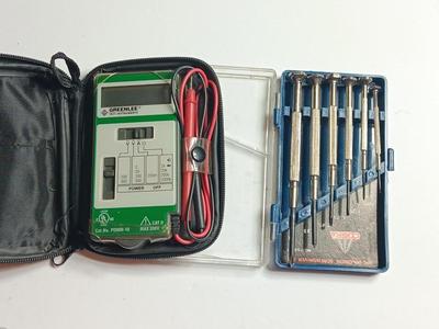 Greenlee Test Instrument Volt meter with case and a precision screwdriver set