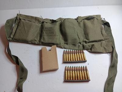 Military issued Ammunition Bandoleer with 5.56 MM M85510 round clips - Tracer rounds