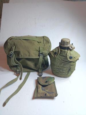 GI Military issued bags and canteen - Ammo / mag cases - field pack canvass