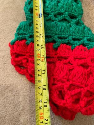 Vintage kitsch crocheted Christmas stockings