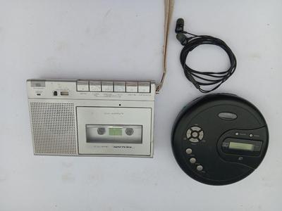Small electronics - Personal CD Player with FM Radio - and Realistic Minisette - 9 player