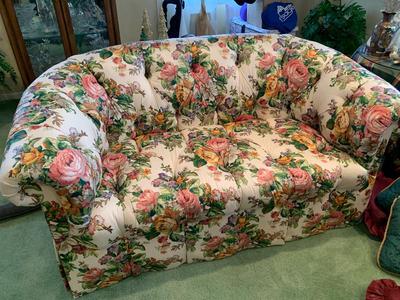 Buatta style Cottage Core Chintz loveseat