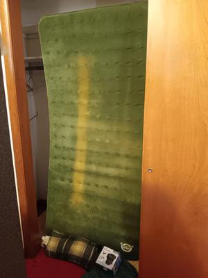 Cabela's camping mattress with electric air pump and inflatable pillow