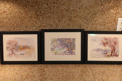 Three Signed & Framed Original Paintings (3)