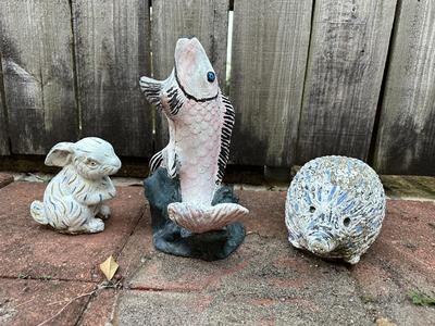 Three Garden Decor Statues