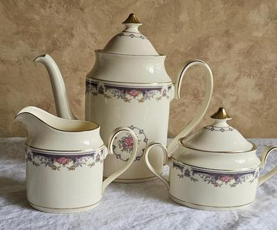 Minton Fine China teapot, Sugar Bowl and Creamer
