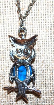Blue Stones Owl Pendant (2