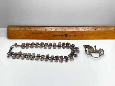 LOT 247: Sterling Necklace and Brooch Collection
