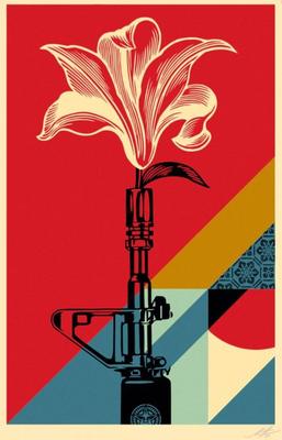 SHEPARD FAIREY - AK-47 LILY OFFSET