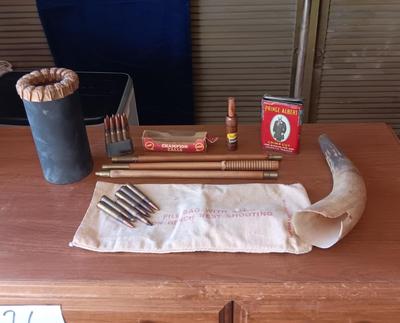 DIAMOND STUDDED CORE SAMPLE DRILLING BIT, RIFLE CLEANING ROD, DUCK CALL, HORN AND MORE