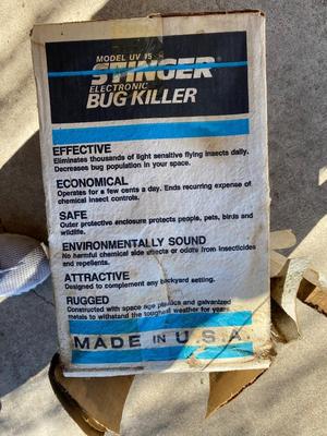 NICE OUTDOOR CHAIR, BUG ZAPPER AND CHAIR SHADE