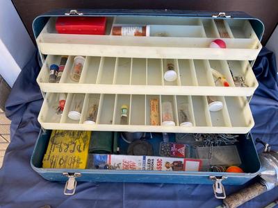 VINTAGE FISHING ðŸŽ£ POLES AND LOADED TACKLE BOX