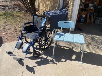 NEW WHEELCHAIR AND A SHOWER SEAT