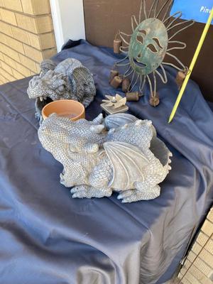 DOWN SPOUT GARGOYLES AND OTHER YARD ART