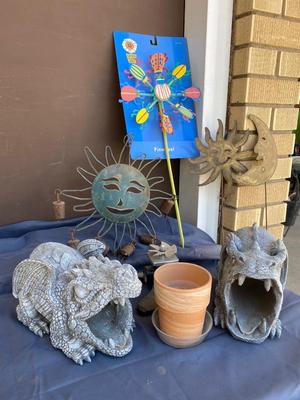 DOWN SPOUT GARGOYLES AND OTHER YARD ART