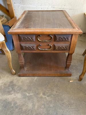 CHAIRS AND A LARGE END TABLE