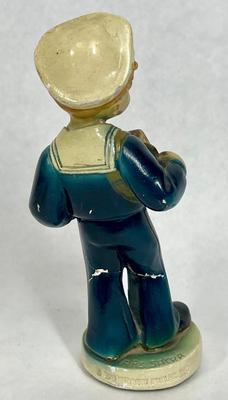 Vintage Chalkware Figurine Boy in Navy Uniform - damaged