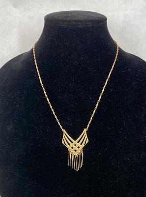 Vintage Brass or Gold-Tone Statement Necklace